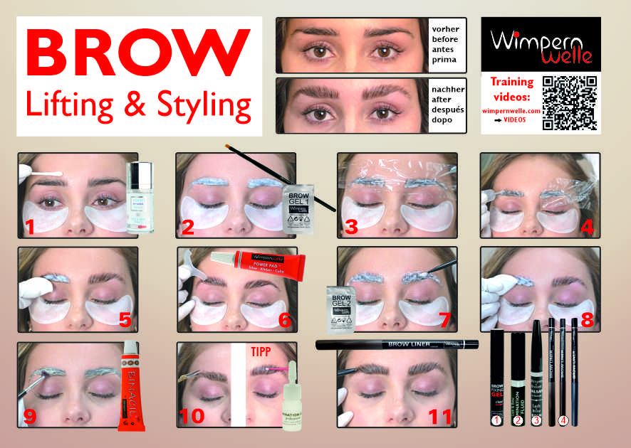 Instruktion för lyftning och styling av ögonbryn